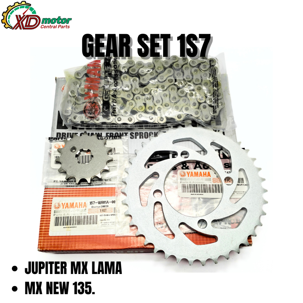 GEAR SET YAMAHA 1S7 GIR SET RANTAI JUPITER MX LAMA MX NEW 135