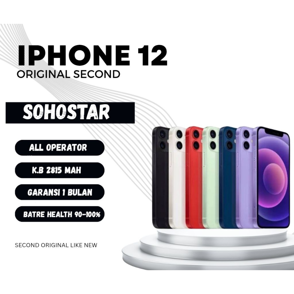 IPHONE 12 256GB/64GB/128GB ORIGINAL BEKAS