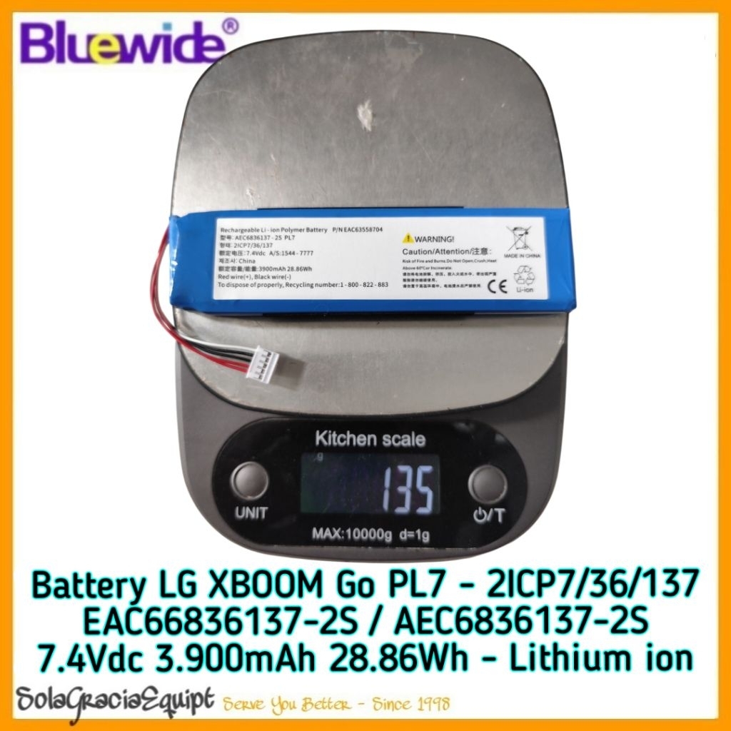 Mutiaradstore Batre / Baterai / Battery Lg Xboom Go Pl7 ~ 7.4V 3.900Mah 28.86Wh - Lithium Ion
