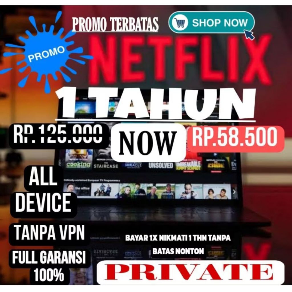 TERLARIS NETFLIX 1BLN-1TAHUN UHD TANPA VPN PREMIUM