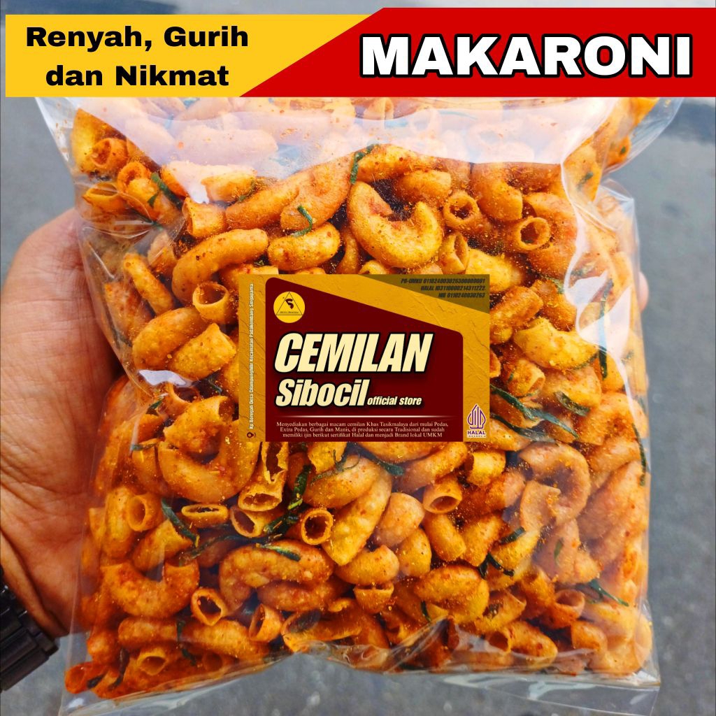 

MAKARONI Aroma Daun Jeruk Sibocil Gurih Renyah Asli Khas Tasikmalaya / Cemilan / makanan / makroni