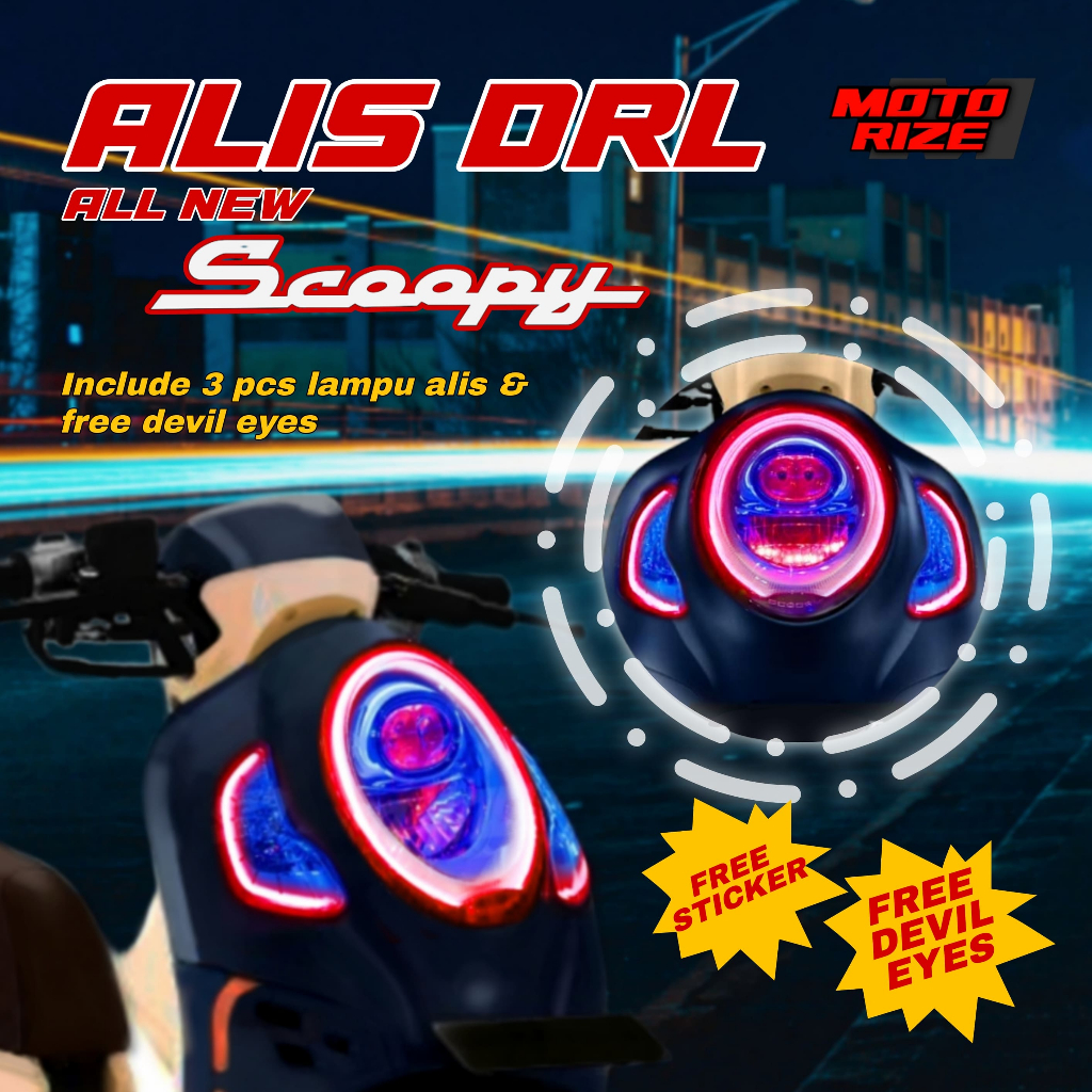 LAMPU ALIS SCOOPY NEW BONUS DEMON EYES SCOOPY 2020 2021 2022 LAMPU VARIASI LAMPU SENJA LAMPU ALIS DR