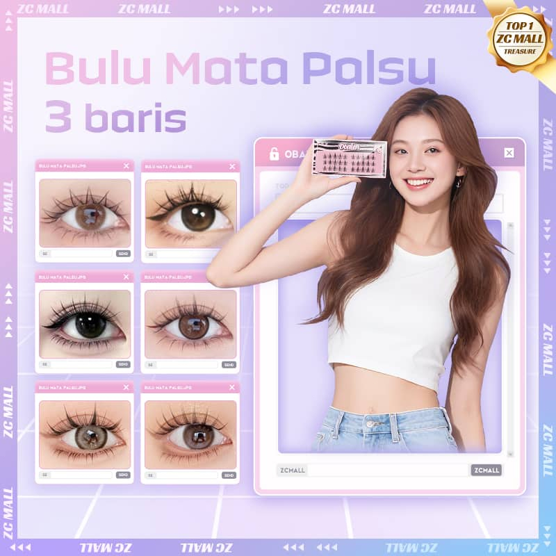 3 Baris bulu mata palsu fashion eyelashes Riasan Mata Eyelash Ekstension