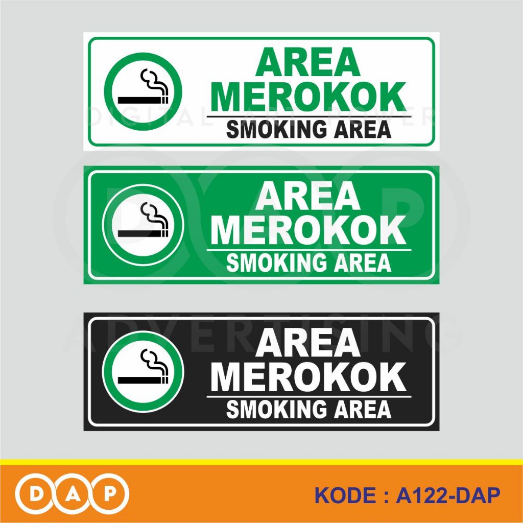 

A122 - Acrylic Sign, Stiker Akrilik Area Merokok, Smoking Area, Tahan Air, Termurah, Bisa Custom