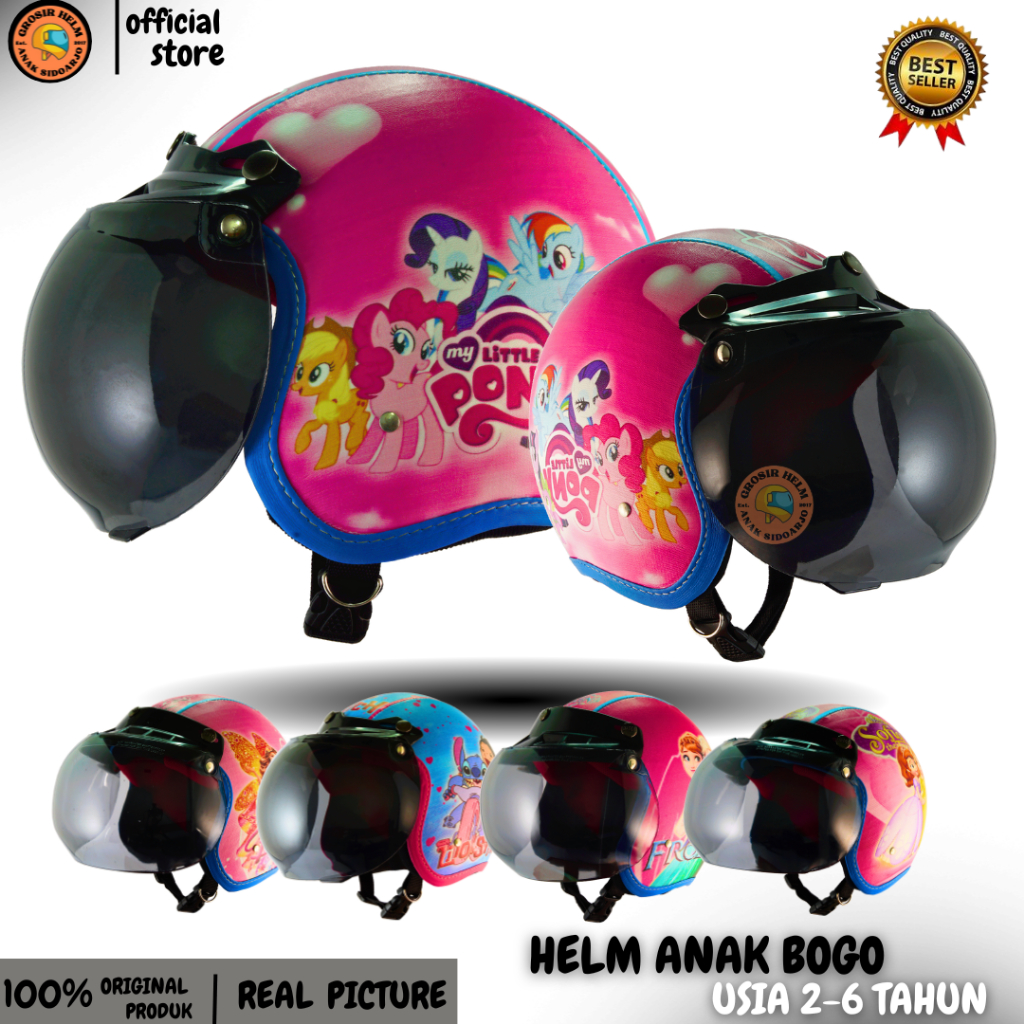 Helm anak bogo karakter cewek usia 2-6 tahun - helm anak - helm anak muslim