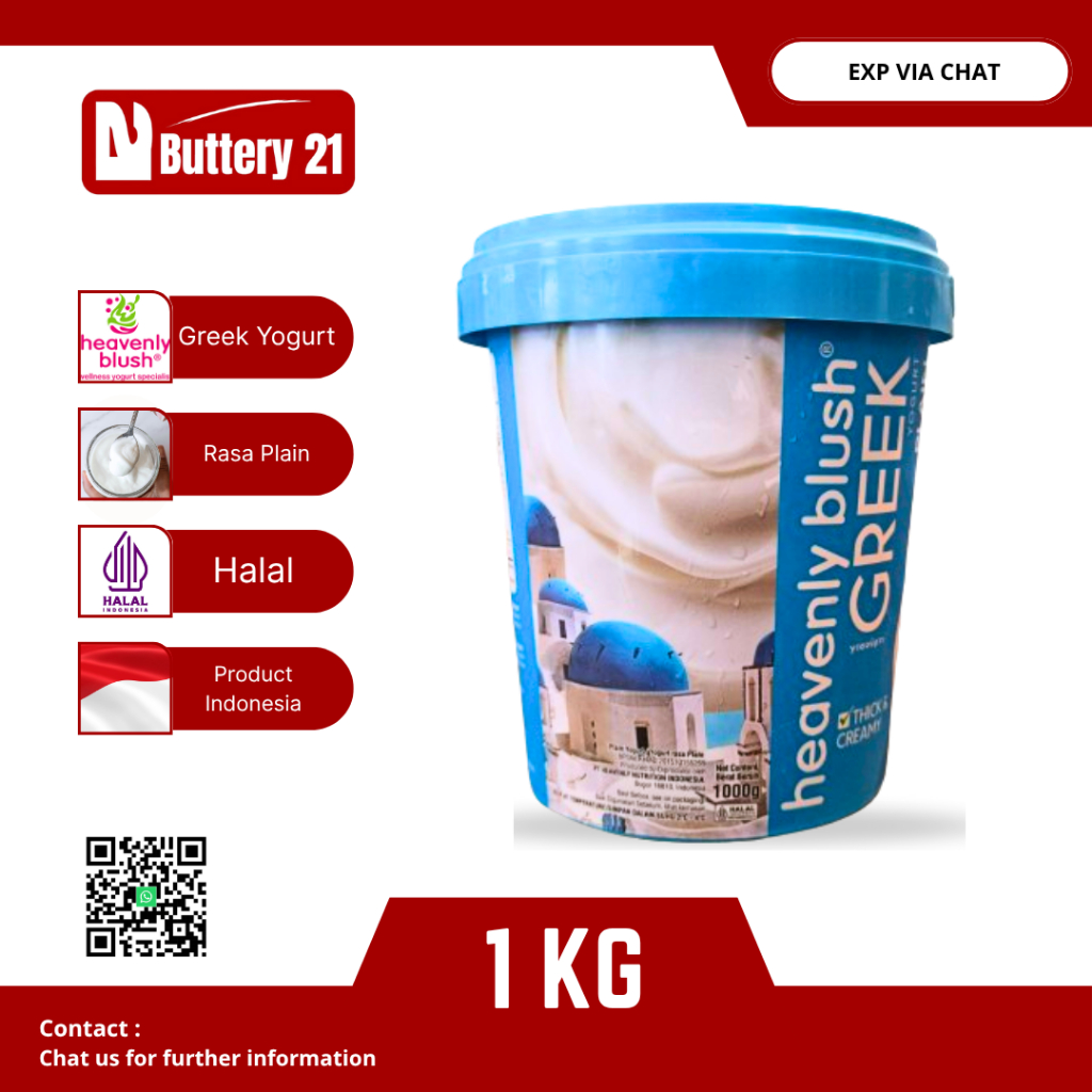 

HEAVENLY BLUSH GREEK YOGURT PLAIN 1 KG/GREEK YOGURT PLAIN/YOGURT TIDAK ADA RASA