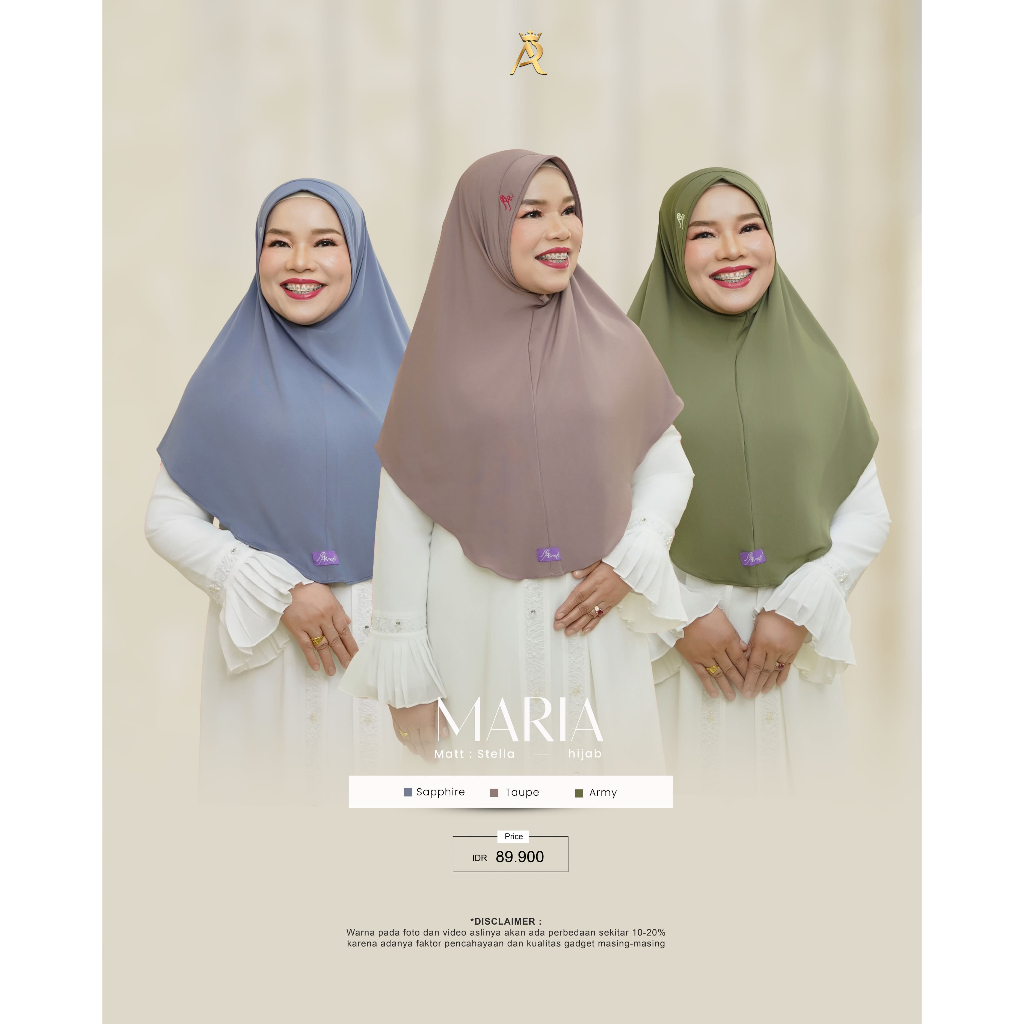 MARIA HIJAB BY ARRAFI HIJAB INSTAN POLOS TERBARU X OMA GALA