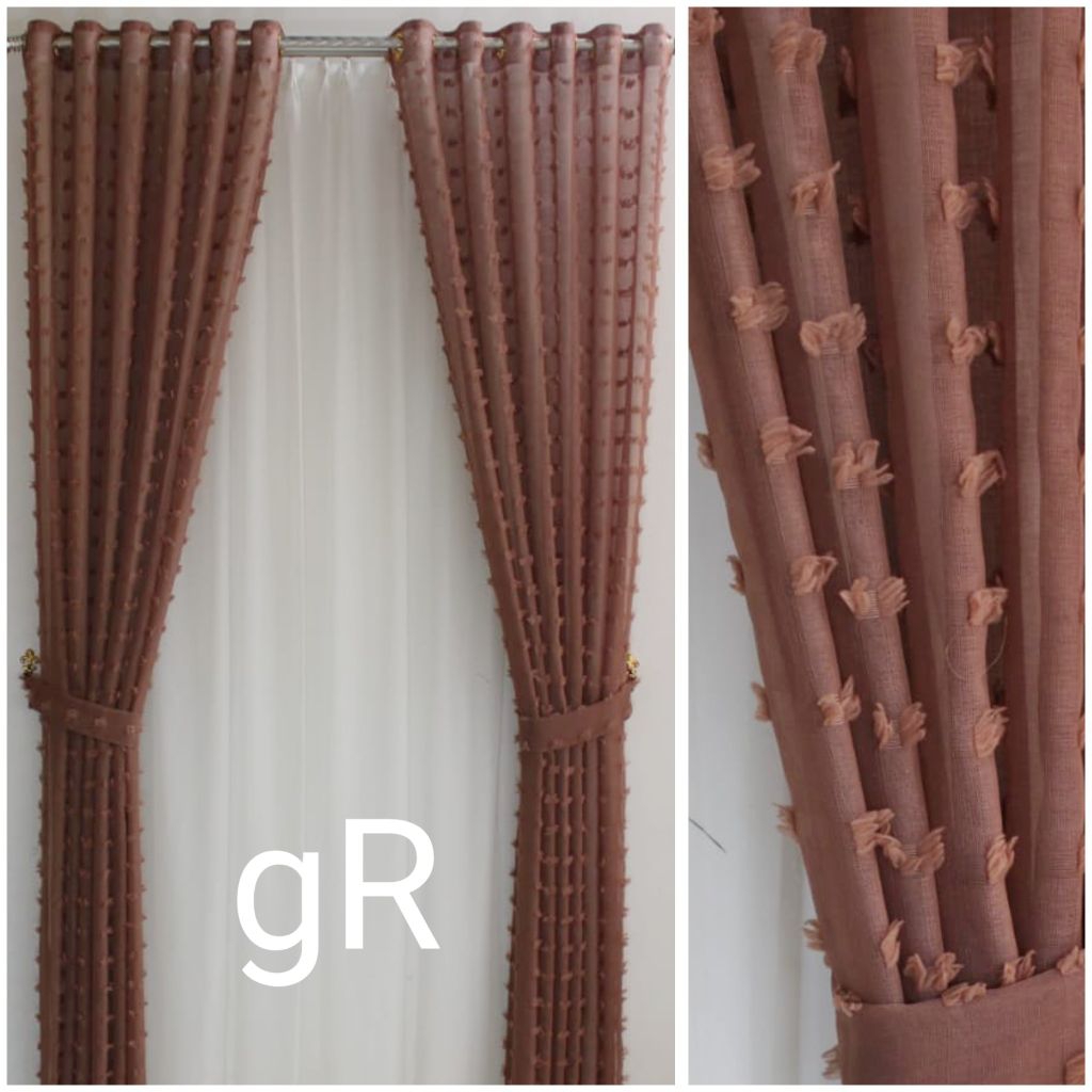 gorden jendela rumah vitrase ruby model smokring coklat pink hijau hitam biru ungu kuingin