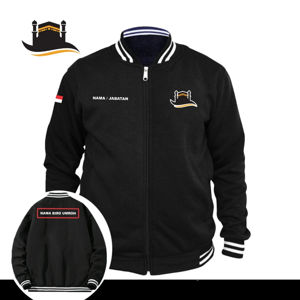 JAKET BASEBALL RESLETING BIRO UMROH / JAKET BASEBALL CUSTOM SABLON BIRO UMROH / JAKET PRIA WANITA / 