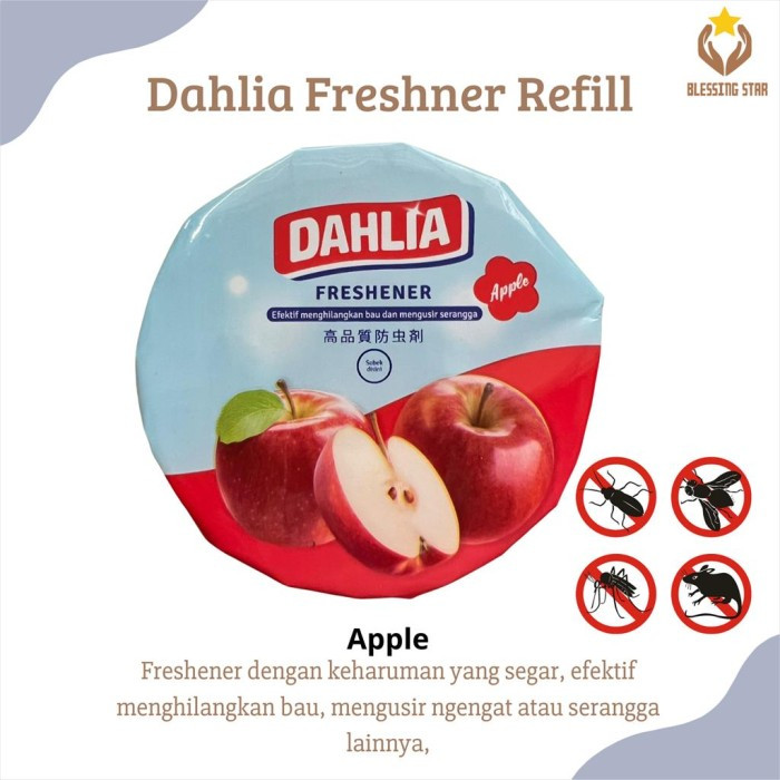 Dahlia Kamper Freshener Refill Gantung Apel / Pengharum Ruangan Penghilang Bau Toilet Orange
