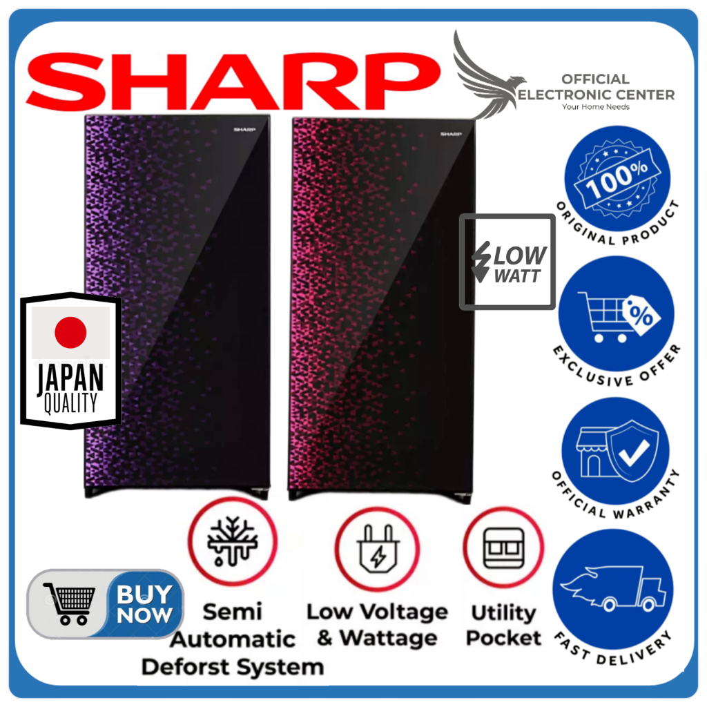 KULKAS SHARP SJ-X165MG SJX165MG SJ X165MG 1 PINTU SHARP LOW WATT FAST FREEZING LEMARI ES 1 PINTU SHA
