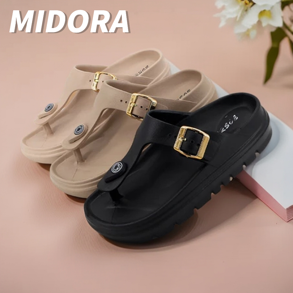 MIDORA Sandal Wedges Prempuwan Cantika Elegan Sandal Jepit Tinggi Wanita NO.586