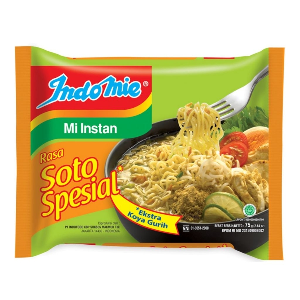 

Indomie Mie Instan Kuah Rasa Soto Spesial isi 75 Gram