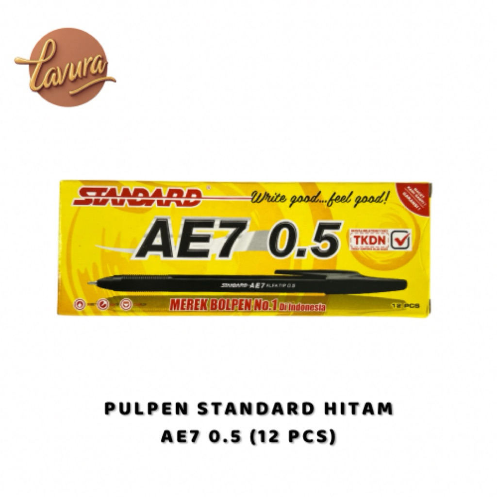 

Pulpen Standard AE7 0.5 - Isi 12pcs Warna Hitam