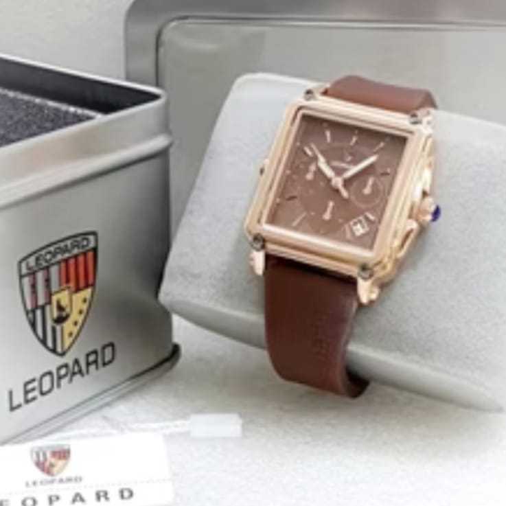 Jam tangan wanita Leopard 8097 tali rubber kotak tanggal aktif chrono off original