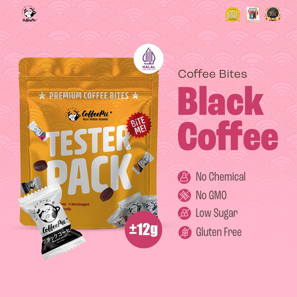 

Coffeepii Indonesia - Tester Pack - Black Coffee | Coffee Candy | Low Sugar | Vegan Friendly | Snack Import Jepang (12pcs)