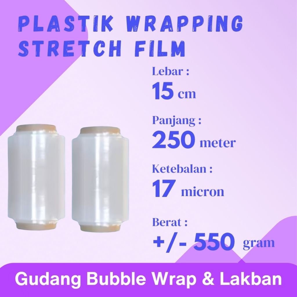 

Stretch Film Plastik Wrapping 15 cm x 250 m