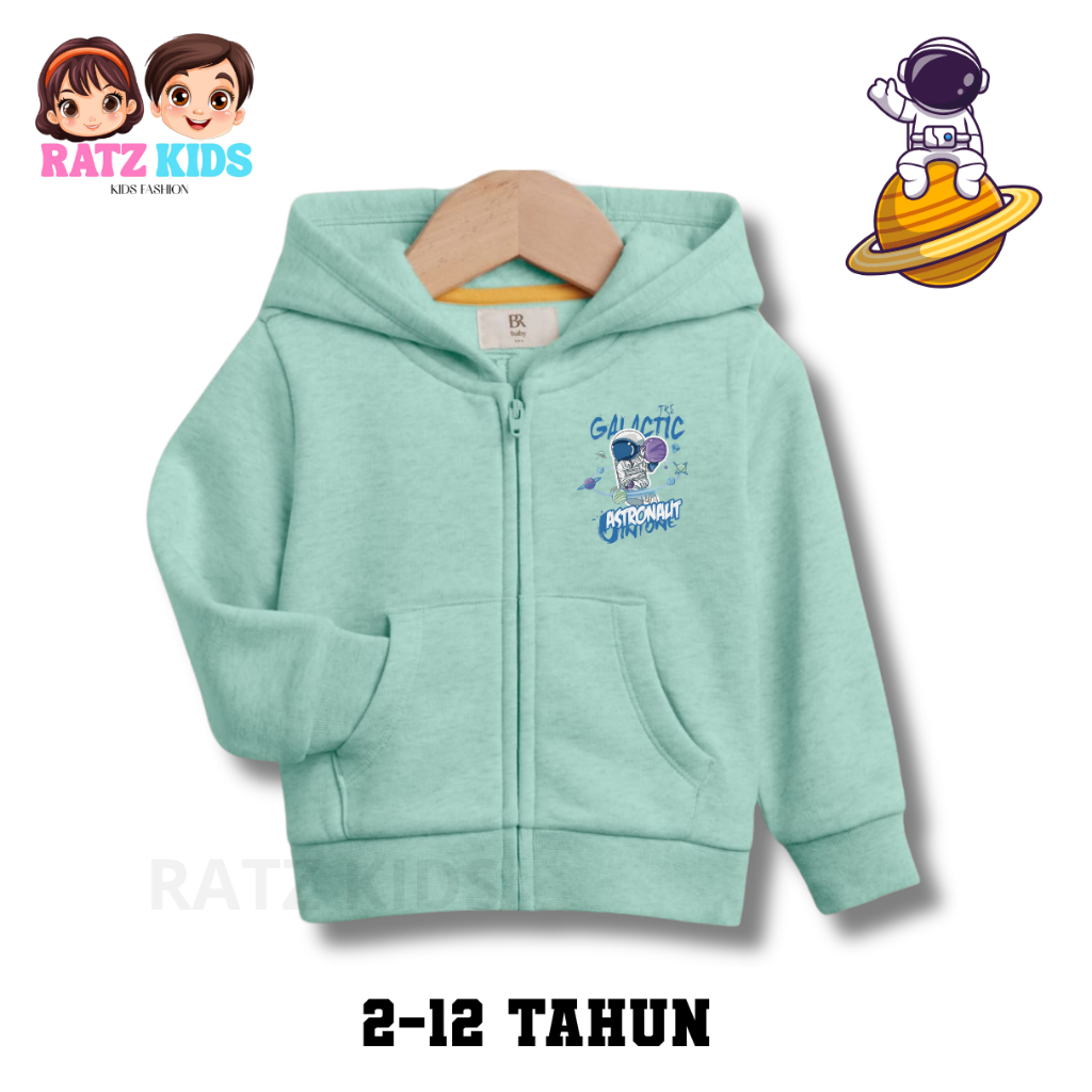 jaket anak perempuan laki laki model zipper astronot anak umur 2-12 tahun sweater anak cewek cowok