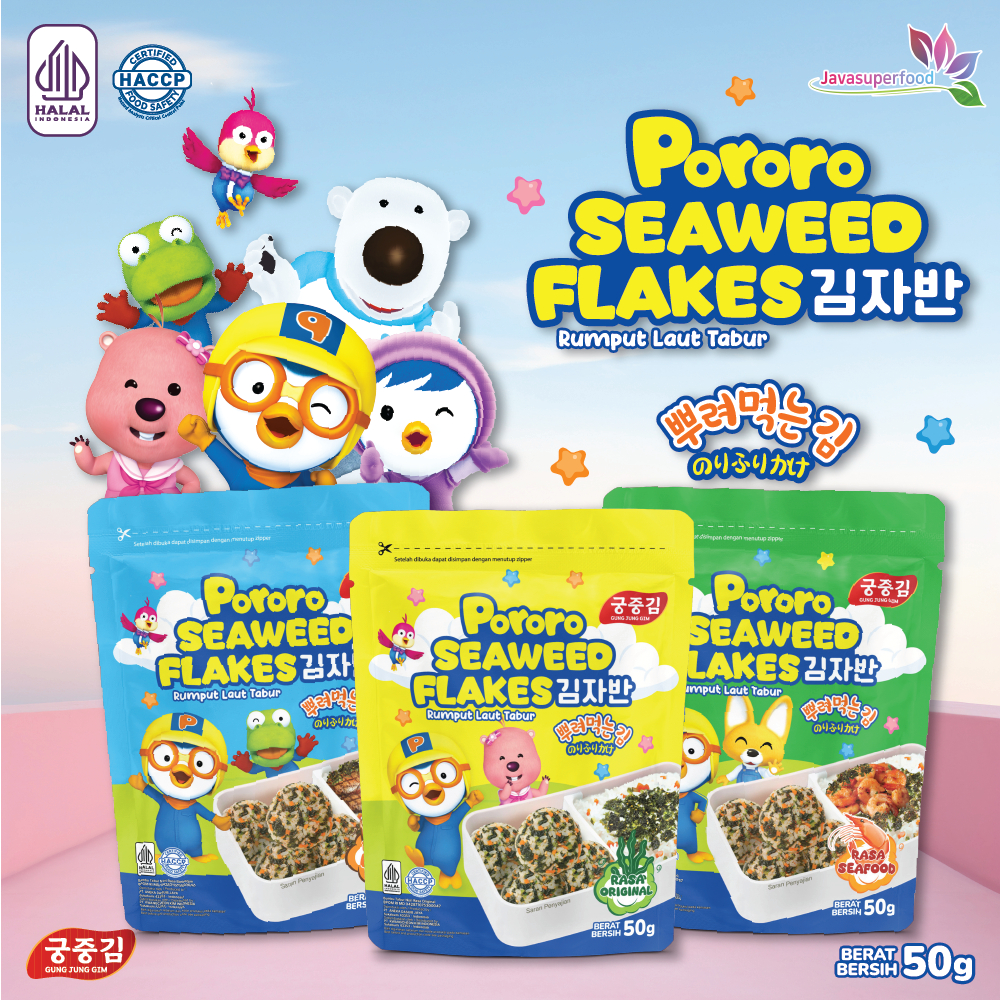 

(HALAL) PORORO SEAWEED FLAKES 1PCS / RUMPUT LAUT KERING TABUR / DRIED SEAWEED FLAKES / RUMPUT LAUT TABUR 50G