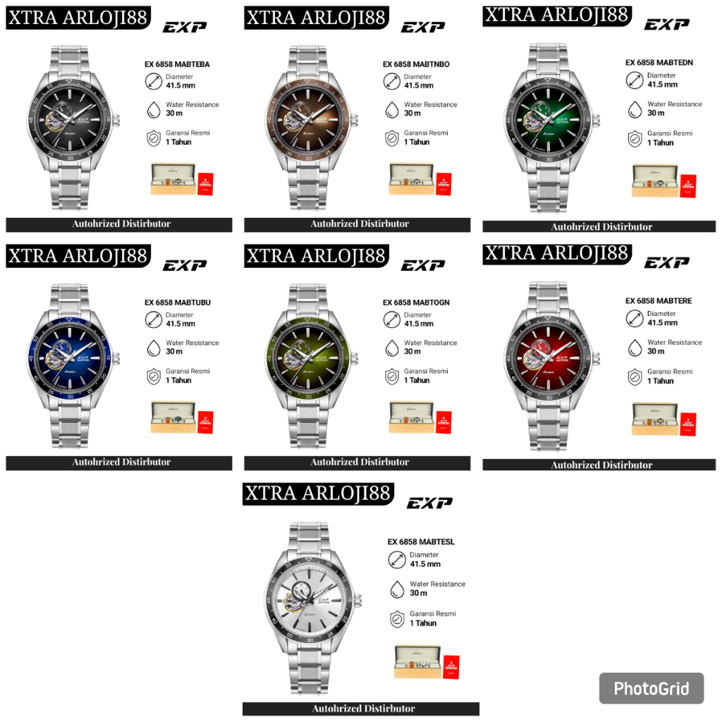 JAM TANGAN PRIA EXPEDITION EXP 6858 / E6858 AUTOMATIC SAPPHIRE ORIGINAL - STAINLESS STEEL - GARANSI 