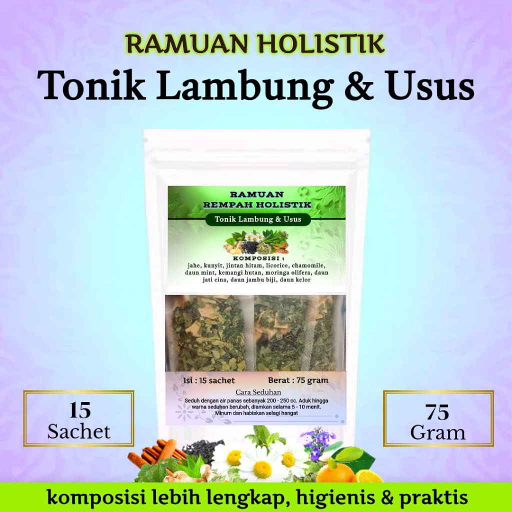 

TONIK LAMBUNG & USUS: sehat pencernaan Ramuan holistik: jahe,kunyit ,jintan hitam,chamomil