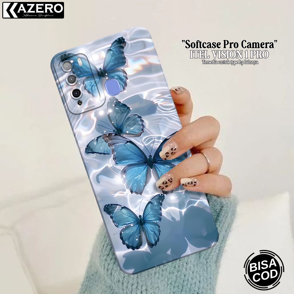 Case Hp Itel Vision 1 Pro - Fashion Case Kupu Kupu - Pro Camera - Softcase - Softcase Itel Vision Pr