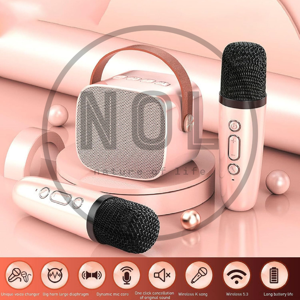 Speaker Karaoke Mini Bluetooth Microphone Bluetooth 2 Mic 1Mic Wireless portable