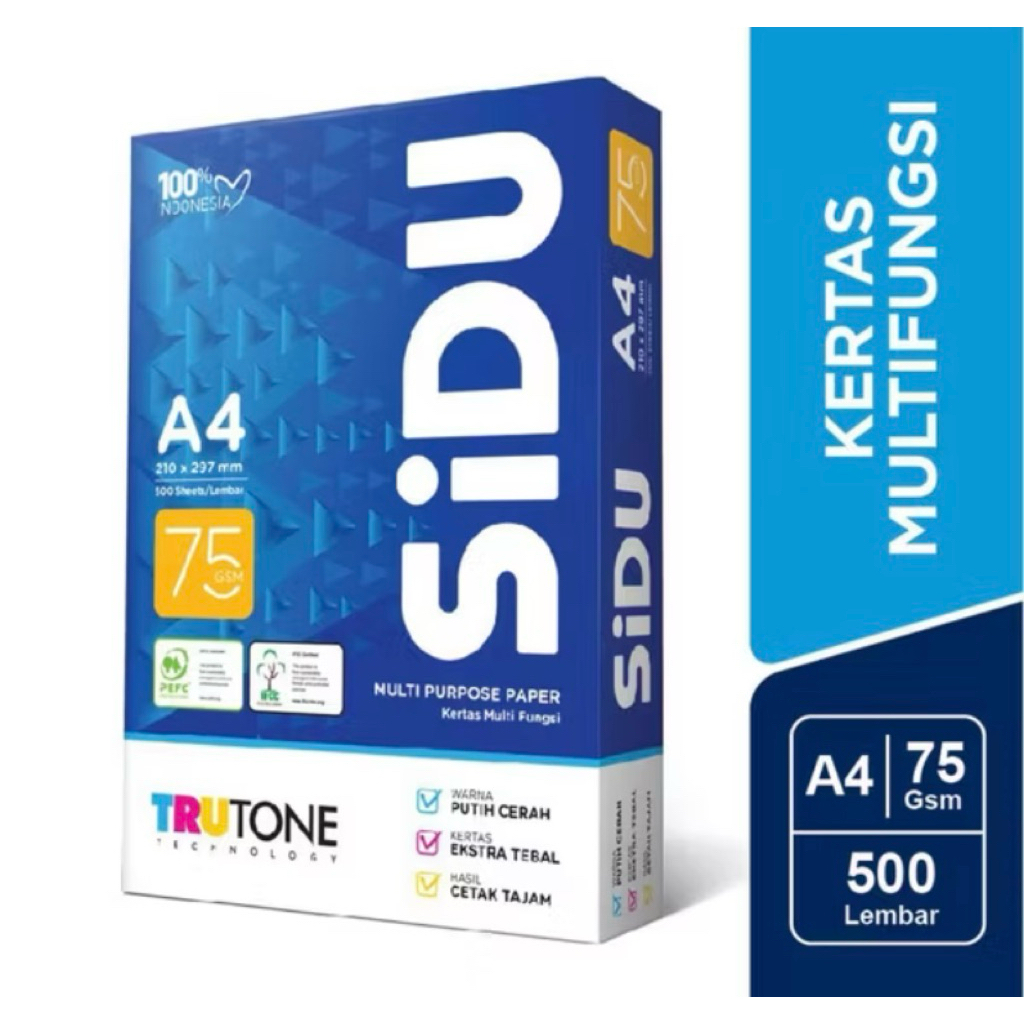 

Kertas HVS A4 SIDU Sinar Dunia 1 Rim