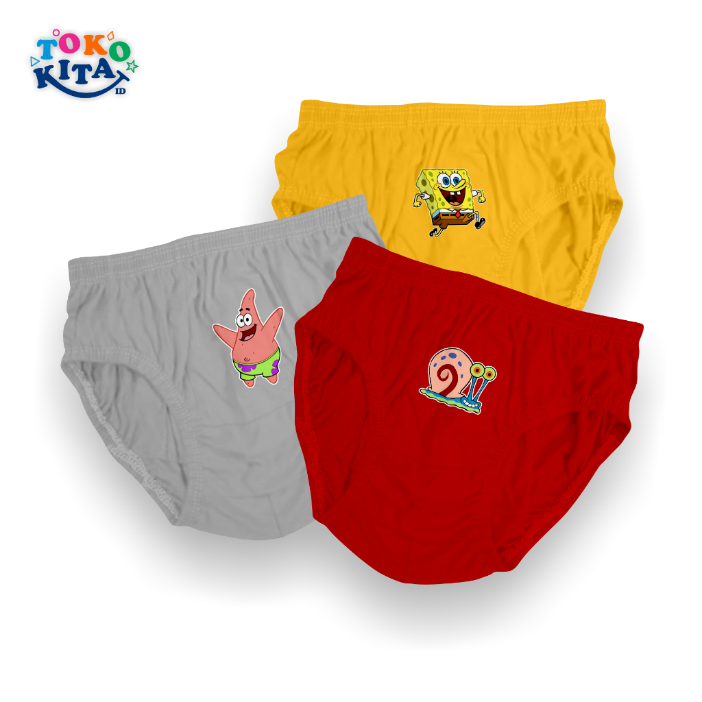 CELANA DALAM ANAK (3 pcs) CD Laki-laki Spongebob MURAH