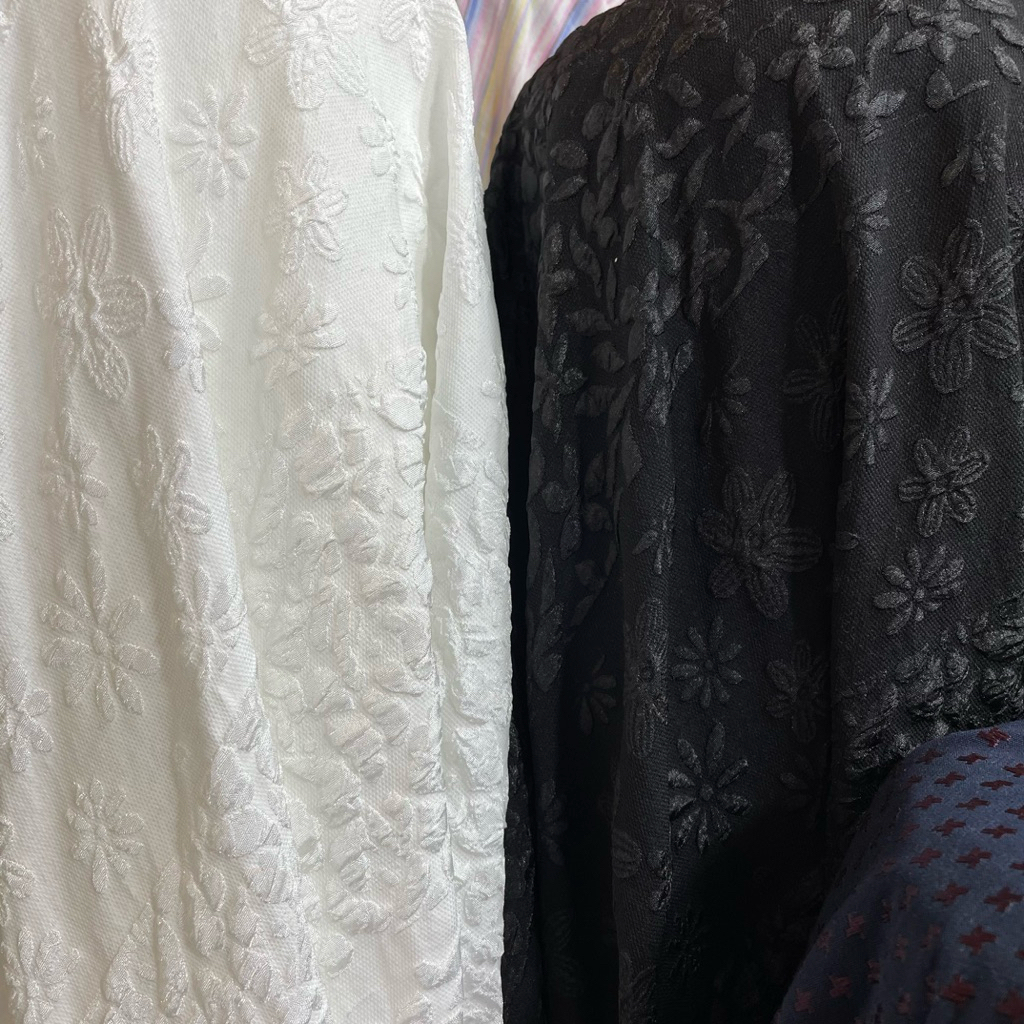 kain jaguard embos motif bunga etnik premium - kain jaguard fukuro korea - kain jaguard style premiu