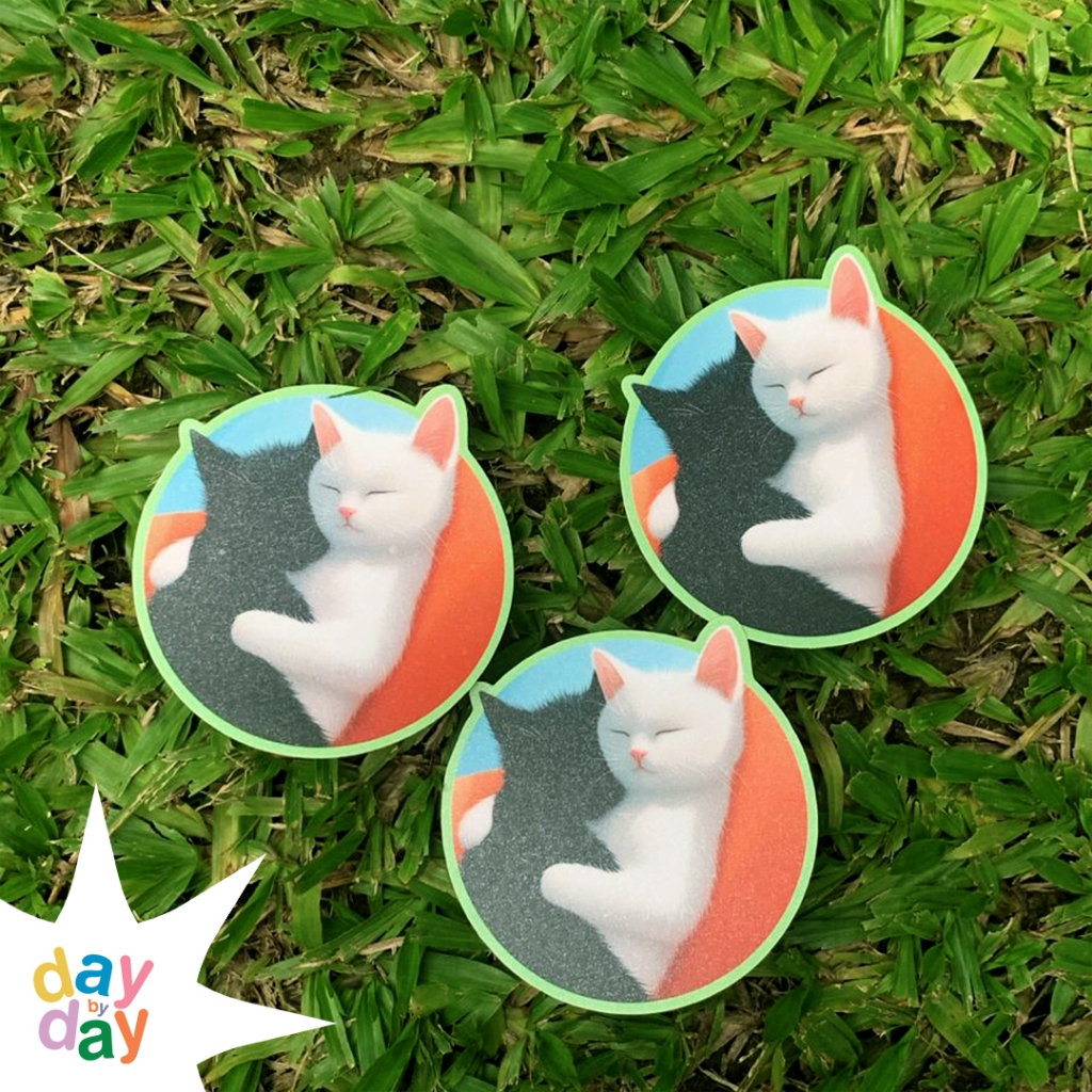 

daybyday - sticker kucing meow series pastel | sticker laptop | sticker lucu