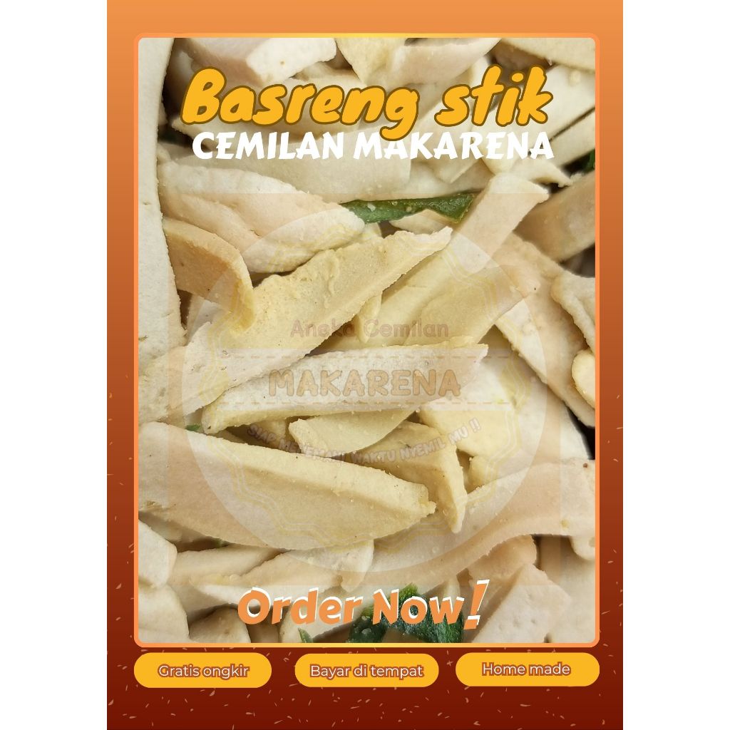 

Cemilan Makarena Basreng Stik 100gr balado pedas asin