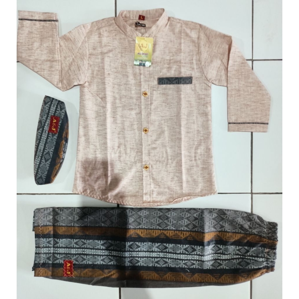 koko sarkoci anak laki-laki linen lengan panjang by A&J