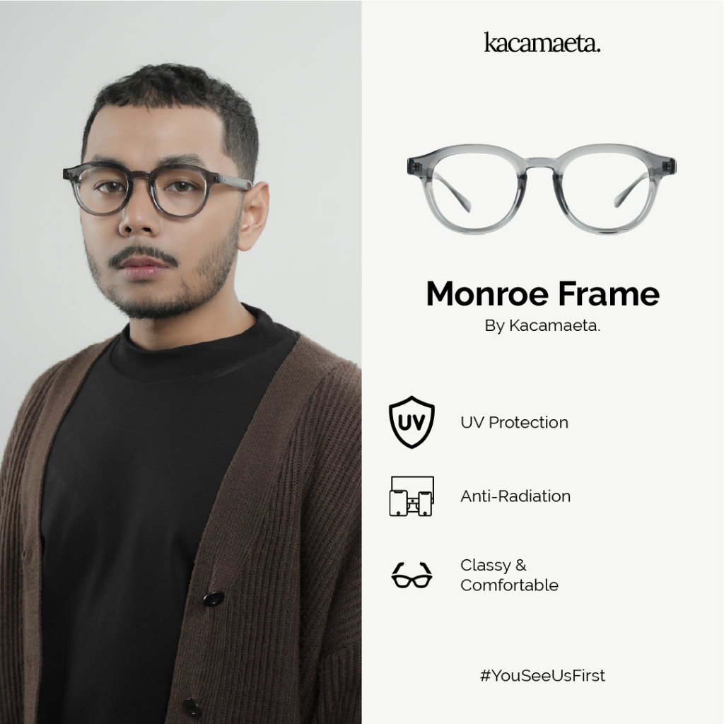 Monroe Frame by Kacamaeta - Kacamata Bulat / Kacamata Tebal Unisex Lensa Normal / Minus / Plus / Cyl