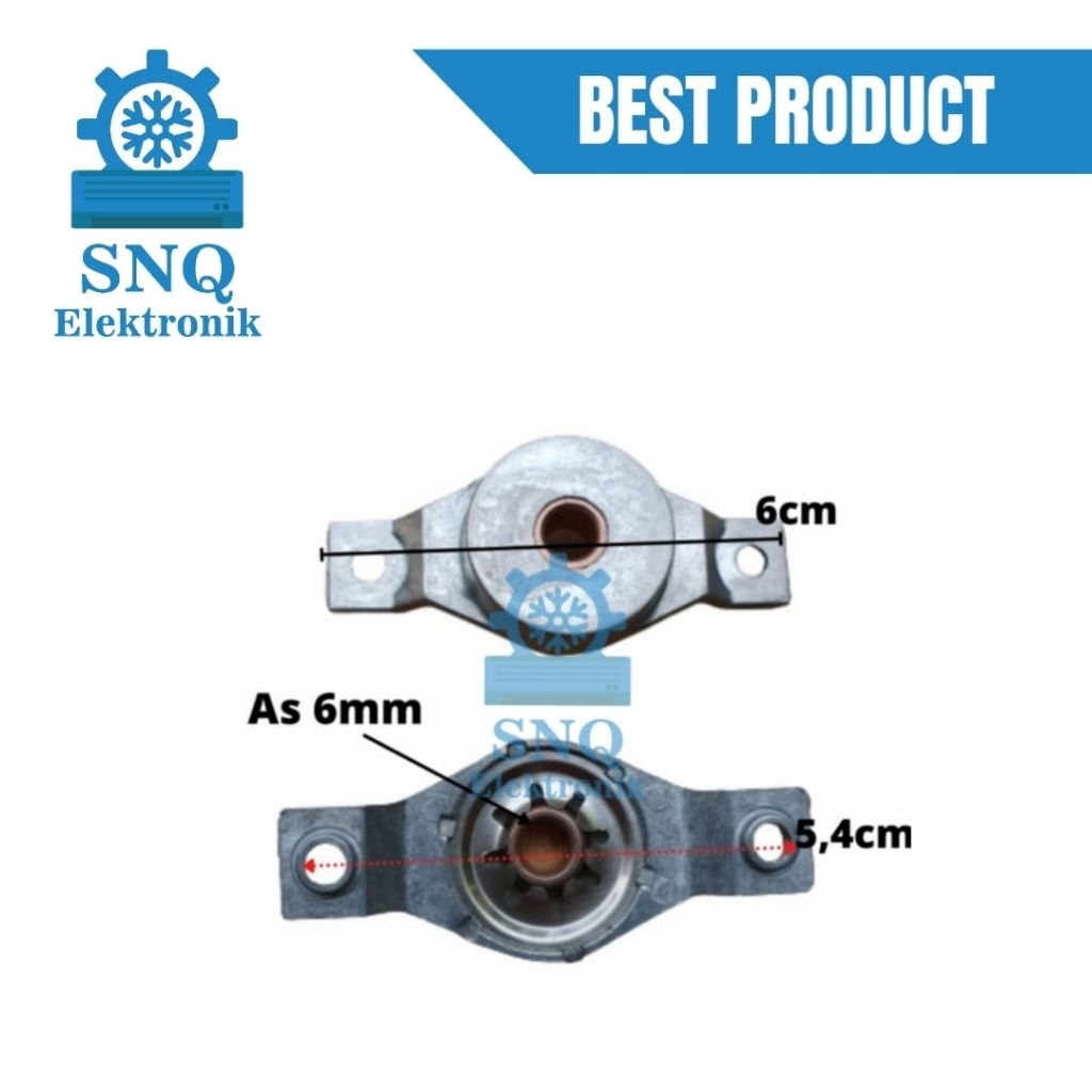 Bosing kuping body besar as 6 mm - Laher dinamo kipas angin as 6mm - Bearing dinamo kipas angin