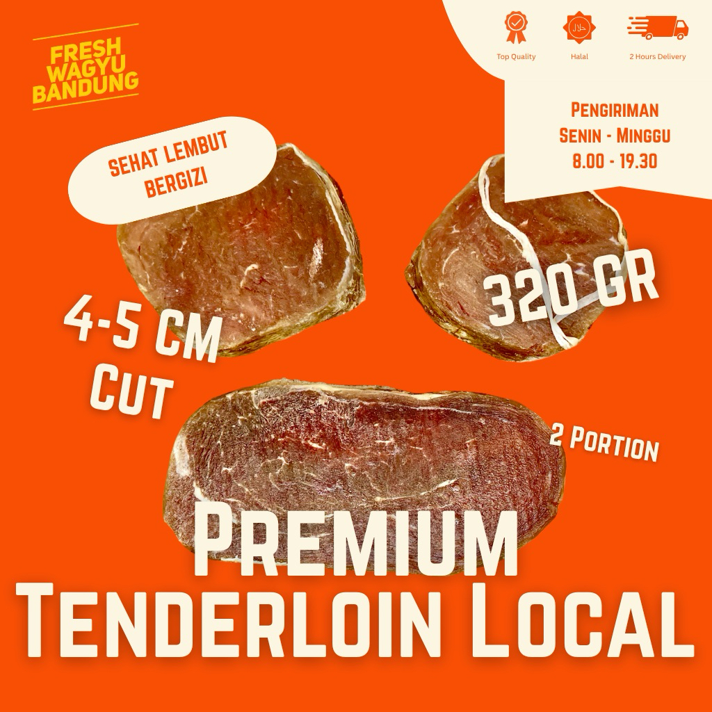

STEAK TENDERLOIN FILET MIGNON LOKAL PREMIUM Stik Daging Sapi Has Dalam Halal