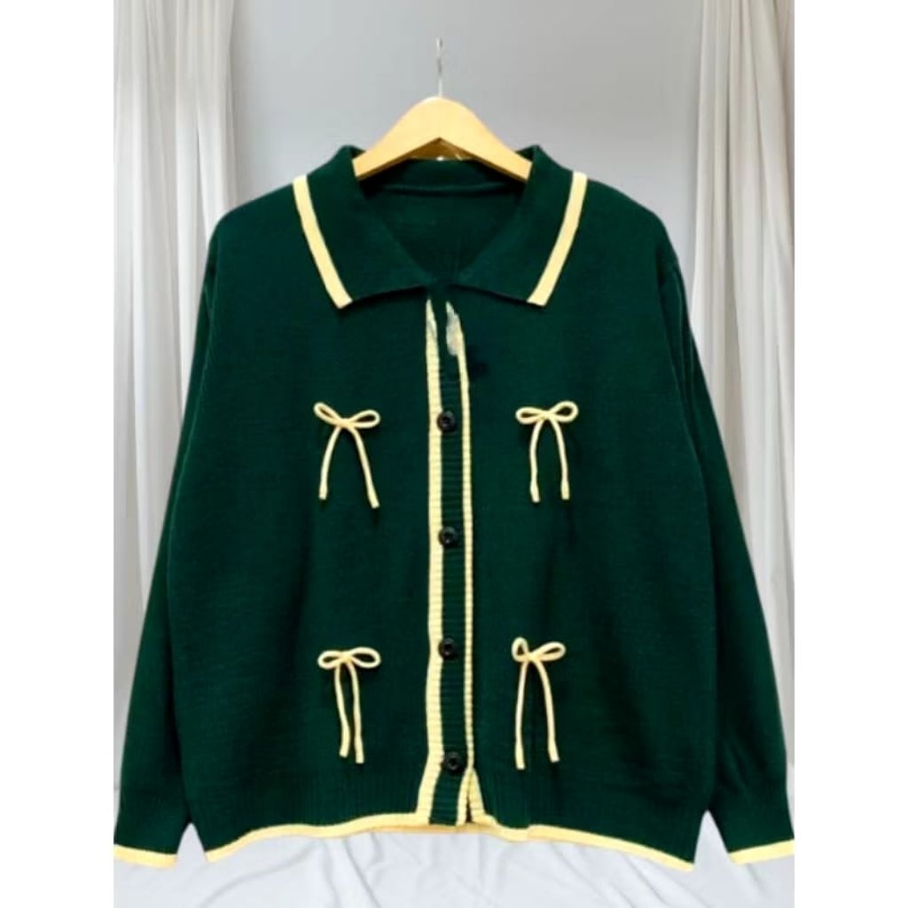 

NISYA PITA CANDY cardigan rajut kekinian Cardigan rajut kancing pita