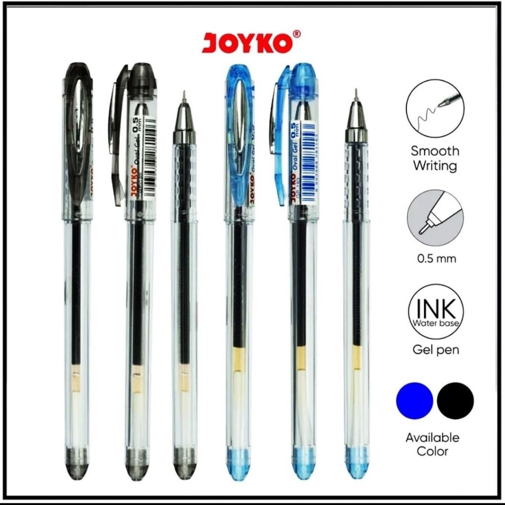 

1 Pcs Pulpen Joyko Oval Gel Hitam