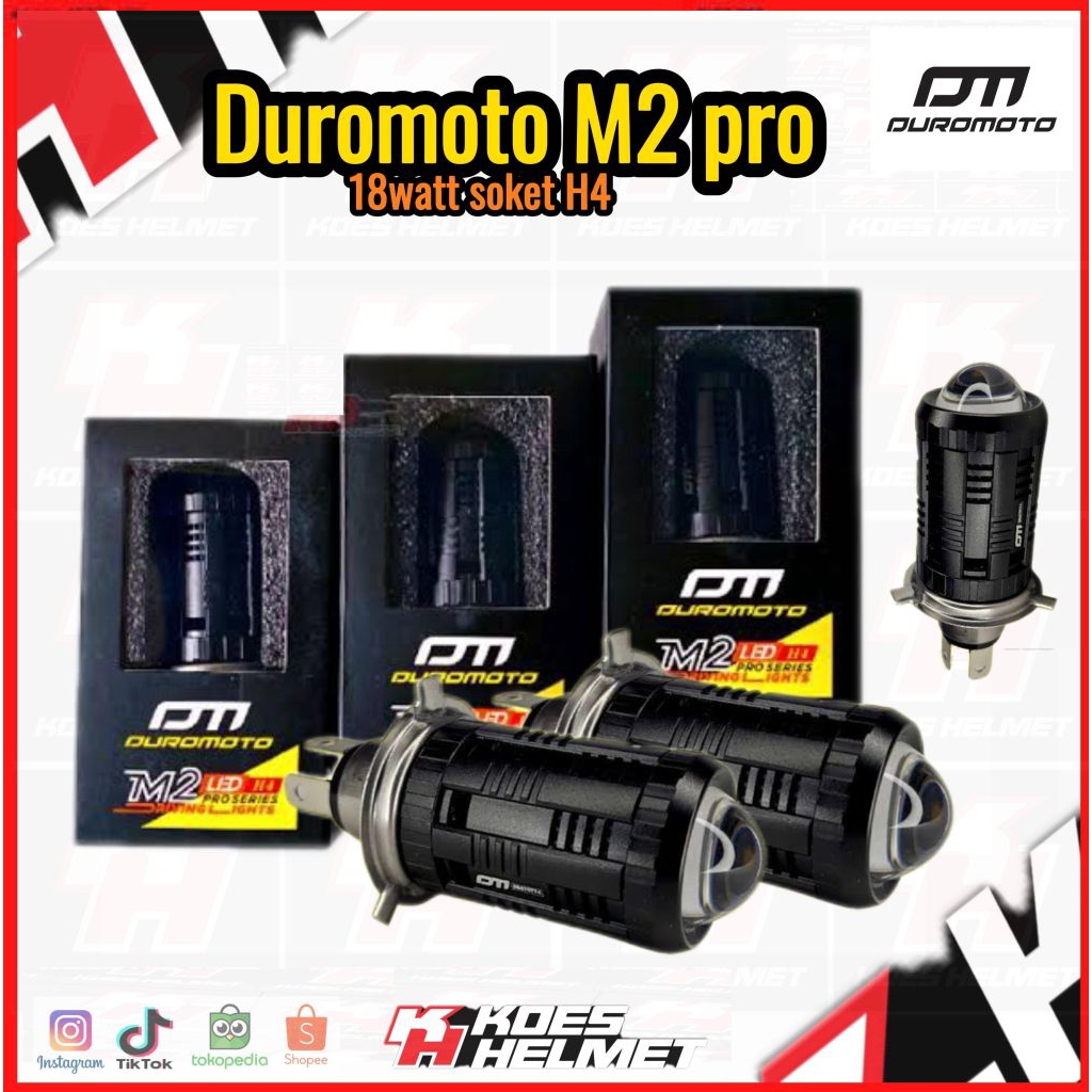 Duromoto M2 Pro | Lampu sorot headlamp duromoto M2 pro soket H4