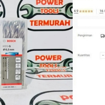 

BOSCH Mata Bor Besi 6.5mm HSS-G / Metal Drill Bit 63 / 101 mm