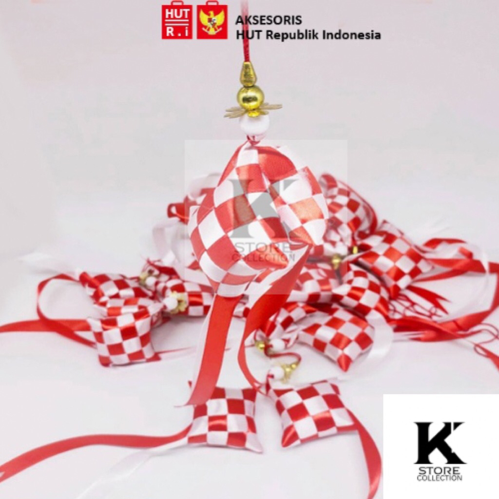 Bendera ketupat merah putih/hiasan mobil/motor/bendera merah putih indonesia