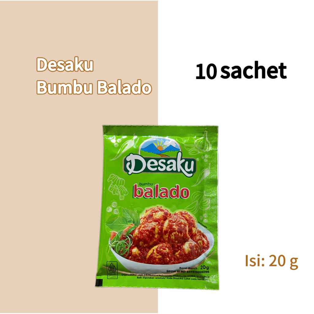 

Desaku Bumbu Balado kemasan 20g @10 sachet (1 renceng)