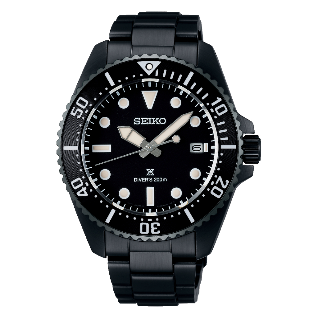Seiko Prospex SNE599P1 Sea Solar Diver Black Dial Black Stainless Steel - Jam Tangan Seiko Original