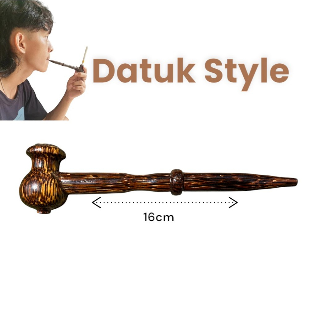 Pipa Cangklong Datuk Pertaruhan Kayu Aren 16cm