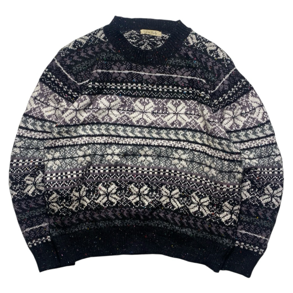knitwear sweater crop vintage pattern by lee shopy (M crop)