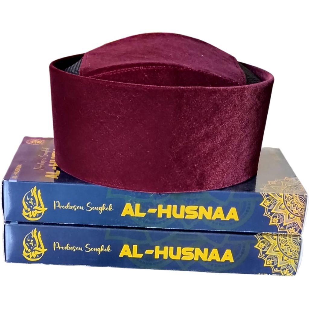 Peci,Songkok,Kopiah/Kopyah Susun Merah Maroon Tinggi 7cm 8cm 9cm 10cm