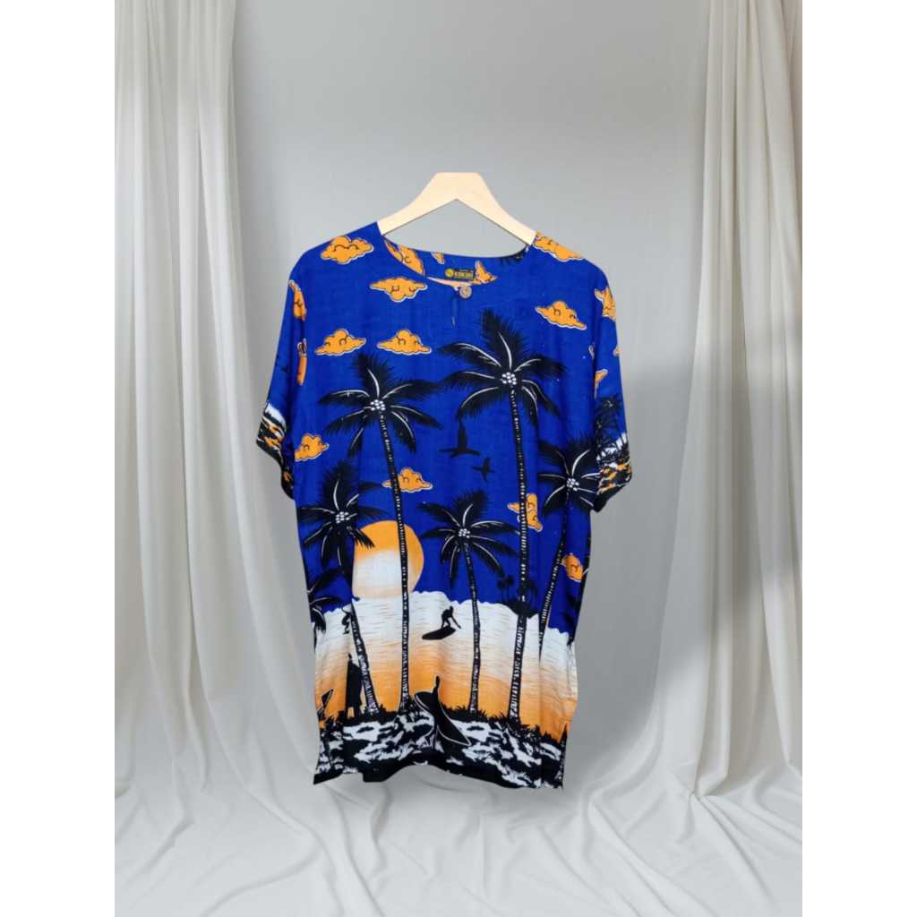 Terlaris Baju Kaos Pantai Pria Wanit Bahan Katun Kaos Pria Motif Bunga Lengan Panjang