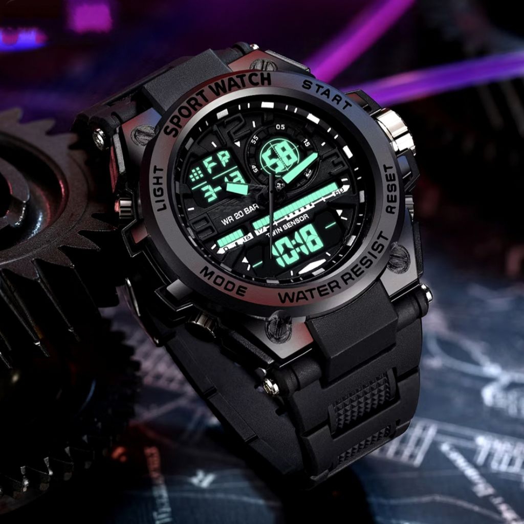 JAM TANGAN PRIA GSHOCK DOUBLE DIGITAL & ANALOG ANTI AIR