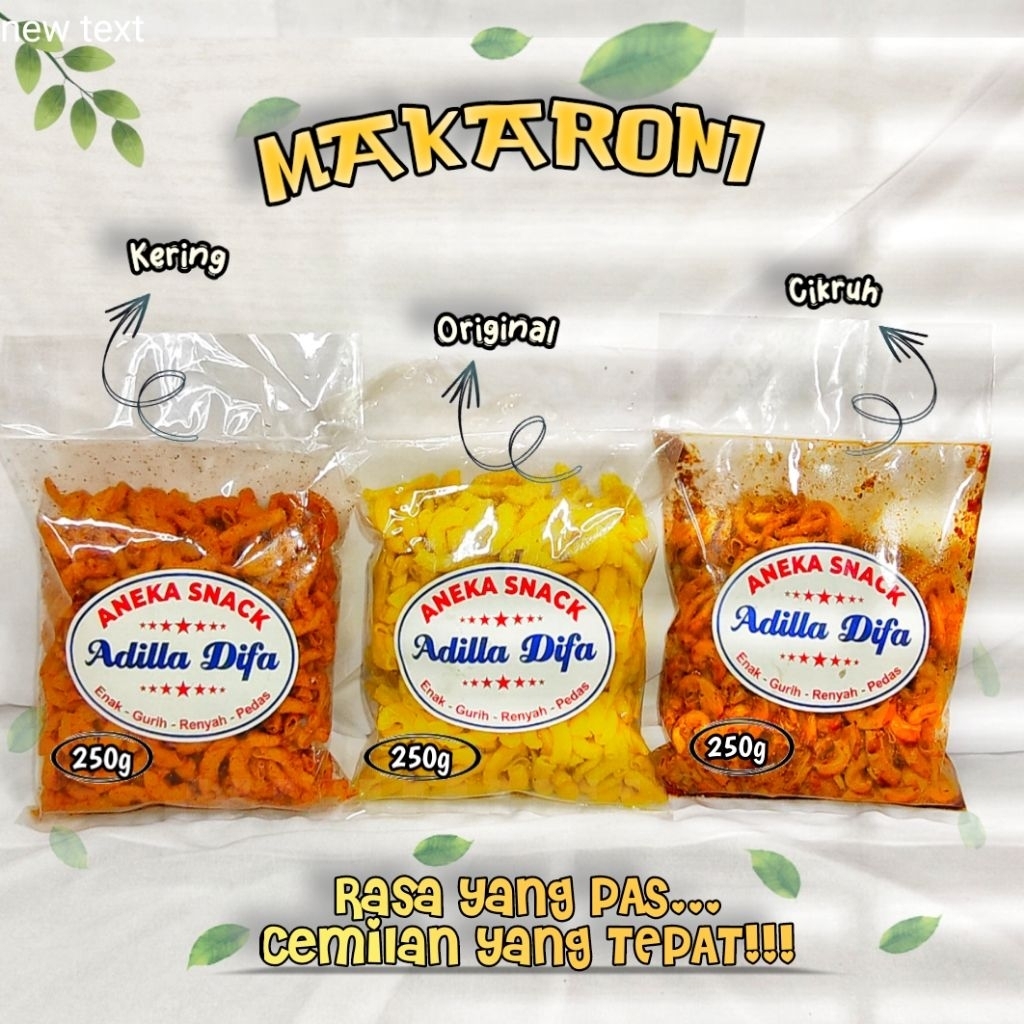

ANEKA MAKARONI Lezat Nikmat ukuran 250 gram