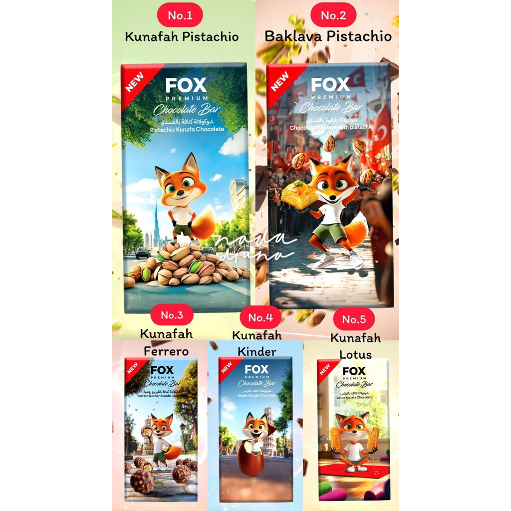

Cokelat Dubai - Fox Premium Chocolate Bar